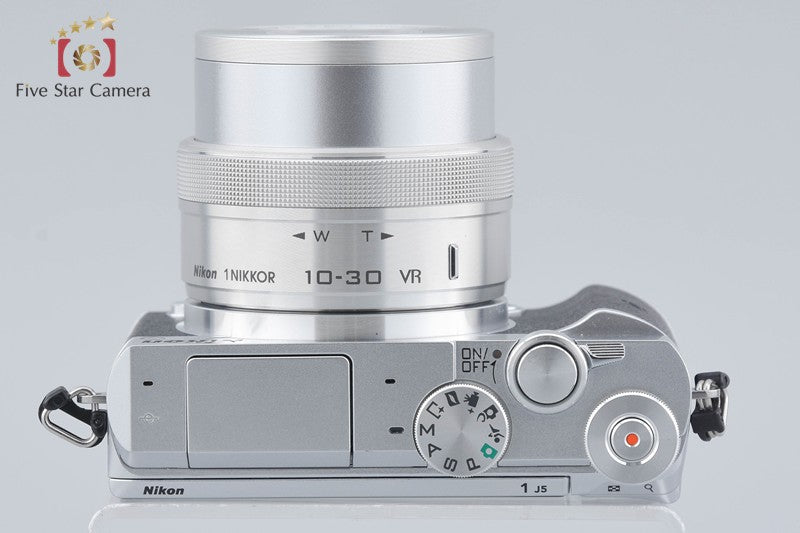 "Count 132" Nikon 1 J5 Silver 20.8 MP Digital Camera 10-30 Lens
