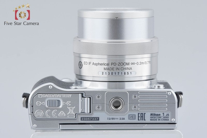 "Count 132" Nikon 1 J5 Silver 20.8 MP Digital Camera 10-30 Lens
