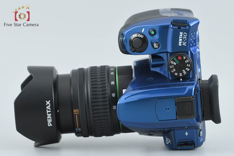 PENTAX K-30 Crystal Blue 16.3 MP DSLR Camera + SMC DA 18-55mm f/3.5-5.6 AL