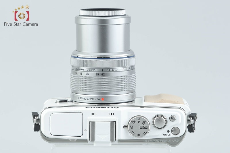 Olympus PEN E-P3 White 12.3 MP Mirrorless Camera 14-42 Lens