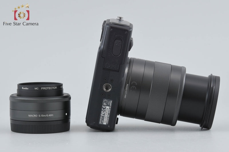 Canon EOS M Black 18.0 MP Mirrorless Camera 18-55 22 Lenses
