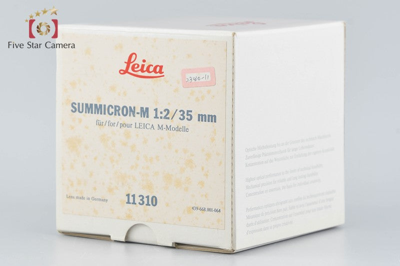 Leica SUMMICRON-M 35mm f/2 E39 4th Black 7-Elements w/ Box