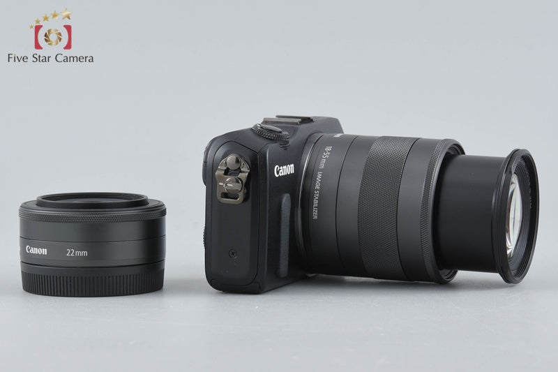 Canon EOS M Black 18.0 MP Mirrorless Camera 18-55 22 Lenses