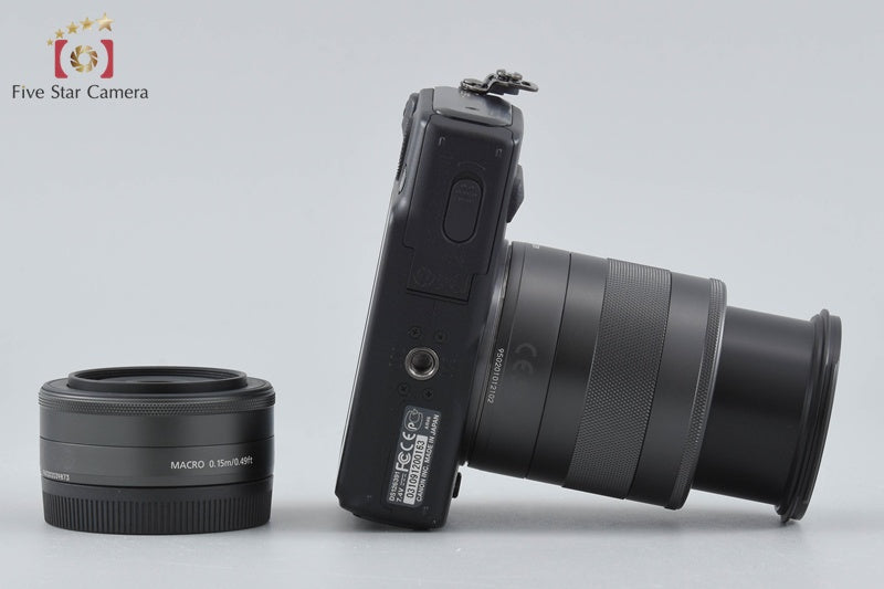 Canon EOS M Black 18.0 MP Mirrorless Camera 18-55 22 Lenses