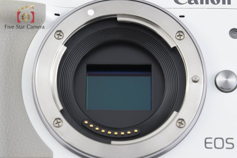 Canon EOS M3 White 24.2 MP Digital Camera EF-M 15-45 55-200 Lenses