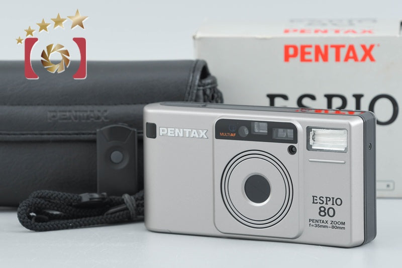 Pentax ESPIO 80 Silver 35mm Point & Shoot Film Camera w/ Box
