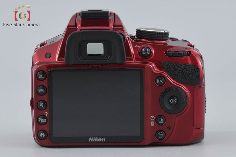 "Shutter count 4,611" Nikon D3200 Red 24.2 MP DSLR 18-55 VR Lens