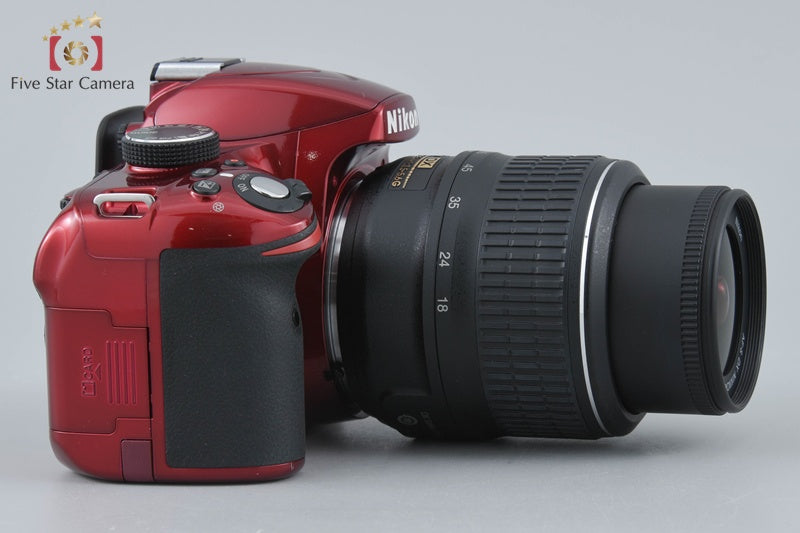 "Shutter count 4,611" Nikon D3200 Red 24.2 MP DSLR 18-55 VR Lens