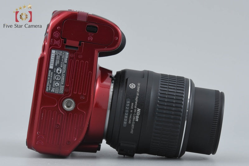"Shutter count 4,611" Nikon D3200 Red 24.2 MP DSLR 18-55 VR Lens