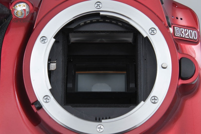 "Shutter count 4,611" Nikon D3200 Red 24.2 MP DSLR 18-55 VR Lens