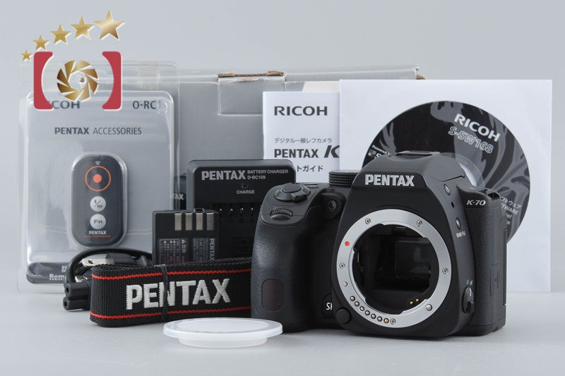 "Shutter count 6" PENTAX K-70 Black 24.0 MP DSLR Camera Body w/ Box