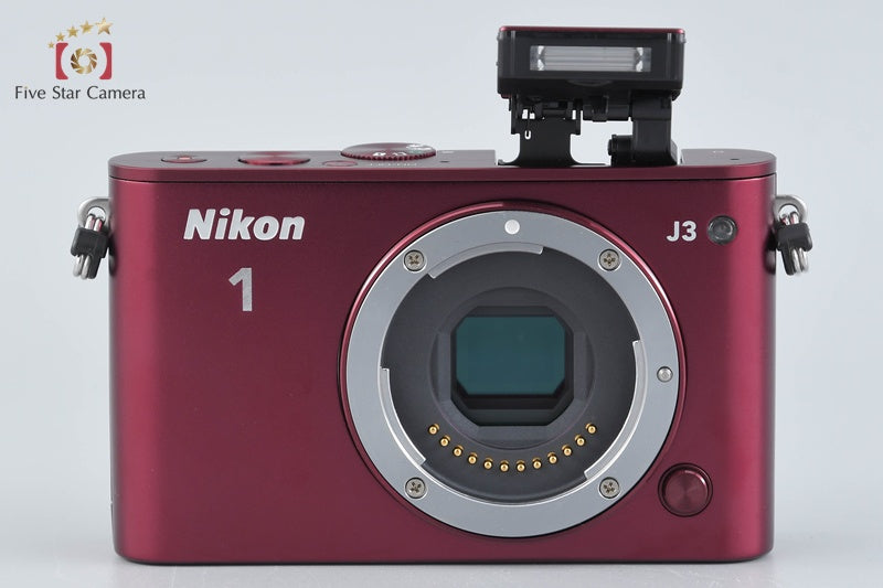 "Shutter count 1,336" Nikon 1 J3 Red 14.2 MP Mirrorless Digital Camera Body