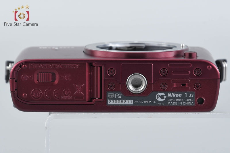 "Shutter count 1,336" Nikon 1 J3 Red 14.2 MP Mirrorless Digital Camera Body