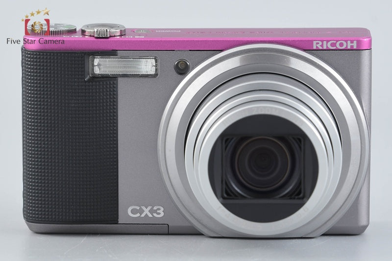 "Shutter count 3,348" Ricoh CX3 Light Gray x Pink 10.0 MP Digital Camera w/ Box