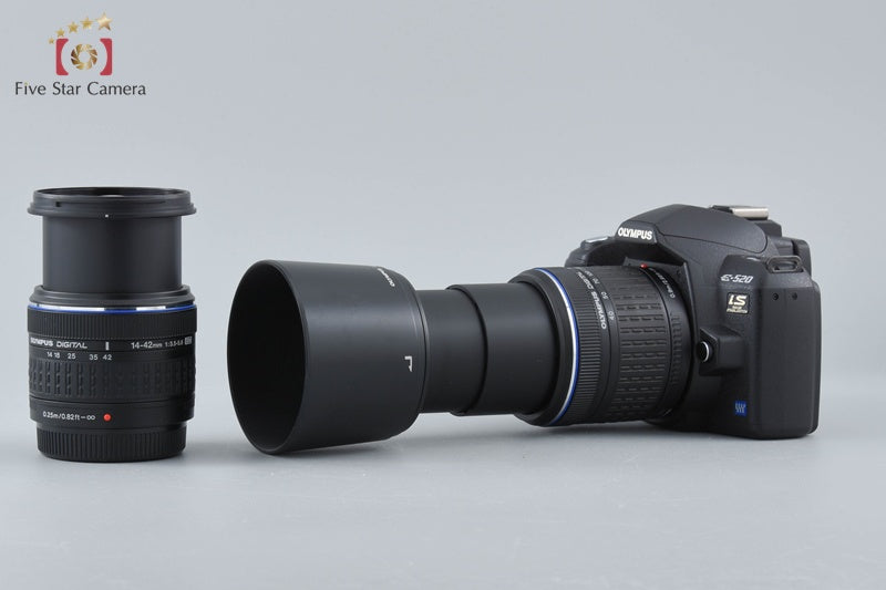 "Shutter count 2,515" Olympus E-520 10.0 MP DSLR 14-42 40-150 Lenses
