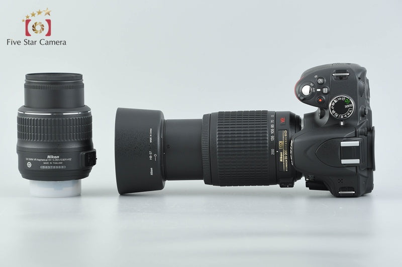 Nikon D3200 Black 24.2 MP DSLR 18-55 55-200 VR Lenses