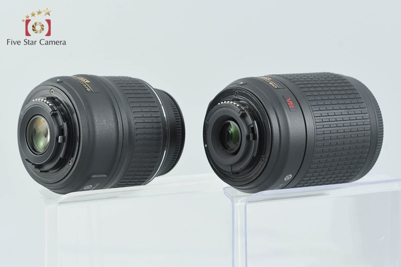 Nikon D3200 Black 24.2 MP DSLR 18-55 55-200 VR Lenses