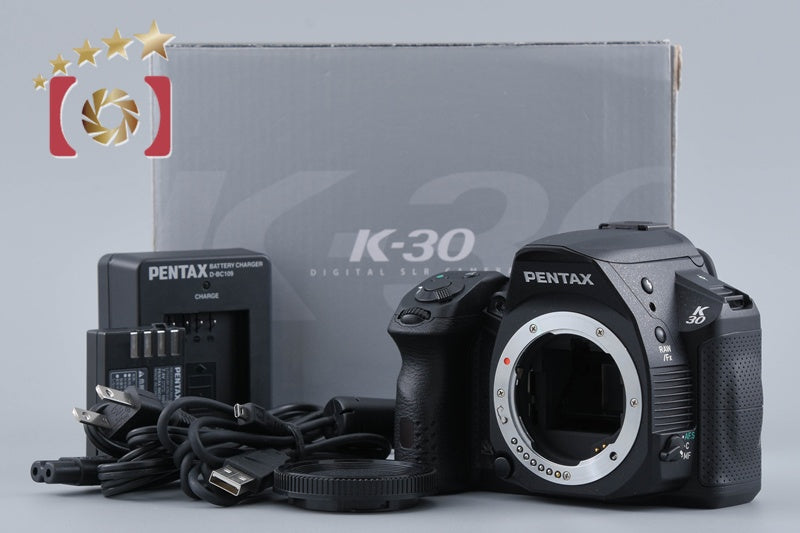 "Shutter count 3,264" PENTAX K-30 Black 16.3 MP DSLR Camera Body w/ Box