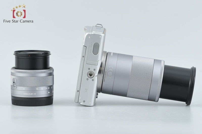 Canon EOS M100 Gray 24.2 MP Digital Camera EF-M 15-45 55-200 Lenses