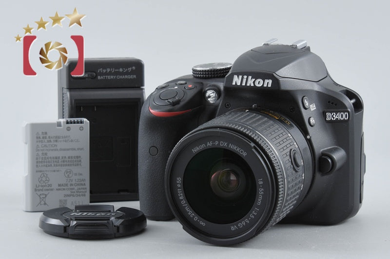 "Shutter count 2,774" Nikon D3400 24.2 MP DSLR Black AF-P 18-55 VR Lens