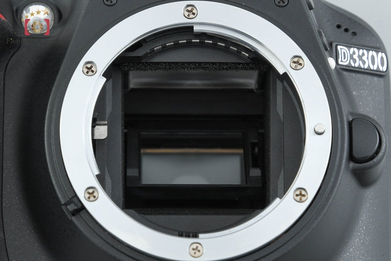 "Shutter count 2,434" Nikon D3300 Black 24.2 MP DSLR 18-55mm VR II Lens