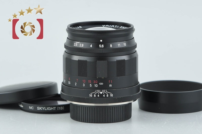 Voigtlander COLOR-HELIAR 75mm f/2.5 MC Black L39 LTM Leica Thread Mount Lens