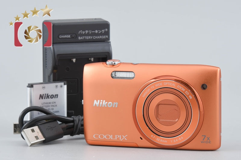 Nikon COOLPIX S3500 Apricot Orange 20.0 MP Digital Camera