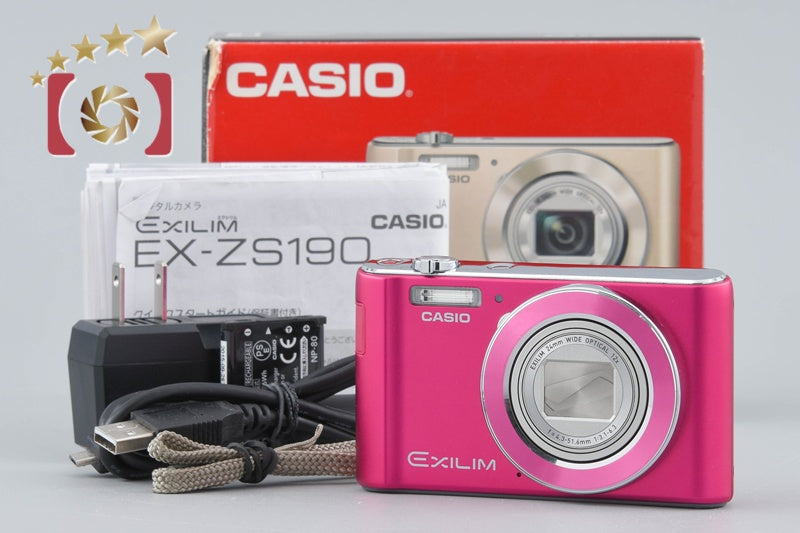 CASIO EXILIM EX-ZS190 Pink 16.1 MP Digital Camera w/ Box