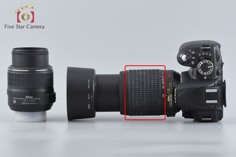 Count 5,423 Nikon D3100 Black 14.2 MP Digital SLR Camera 18-55 55-200 Lenses