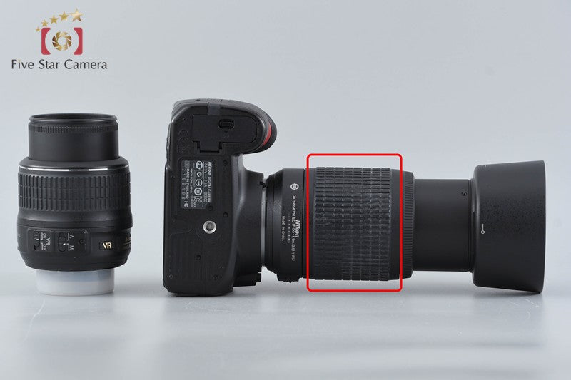 Count 5,423 Nikon D3100 Black 14.2 MP Digital SLR Camera 18-55 55-200 Lenses