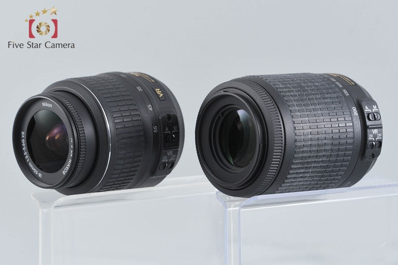 Count 5,423 Nikon D3100 Black 14.2 MP Digital SLR Camera 18-55 55-200 Lenses