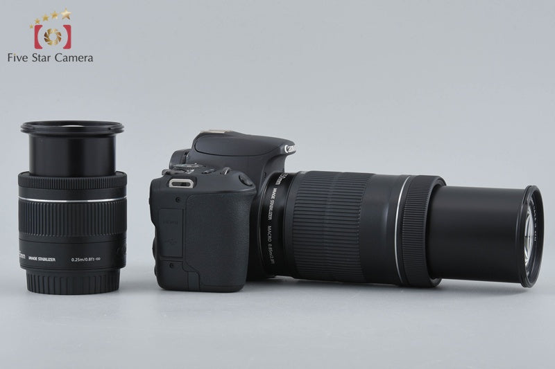 Canon EOS Kiss X9 / Rebel SL2 / 200D Black 24.2 MP 18-55 55-250 Lenses w/ Box