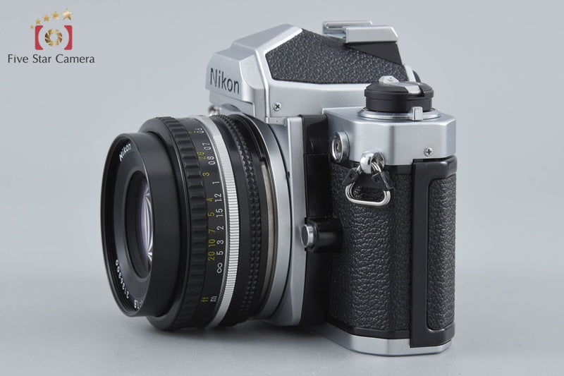 Nikon FM Silver Later Model 35mm SLR Film Camera + Ai-S NIKKOR 50mm f/1.8