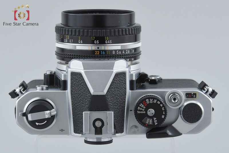 Nikon FM Silver Later Model 35mm SLR Film Camera + Ai-S NIKKOR 50mm f/1.8
