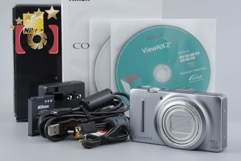Nikon COOLPIX S9300 Crystal Silver 16.0 MP Digital Camera w/ Box