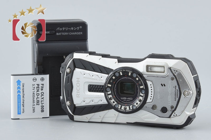 "Shutter count 4,077" Ricoh PENTAX WG-40W White 16.0 MP Waterproof Action Camera