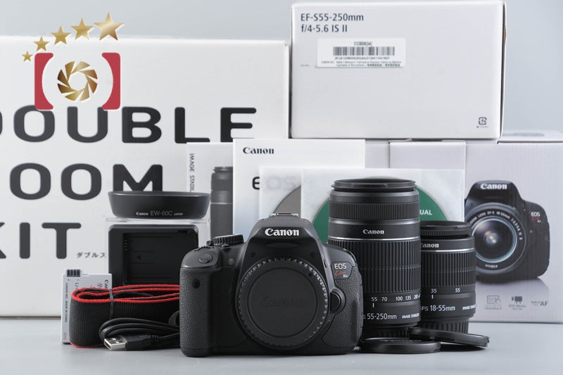 "Count 4,949" Canon EOS Kiss X6i / Rebel T4i / 650D 18.0 MP 18-55 55-250 w/ Box