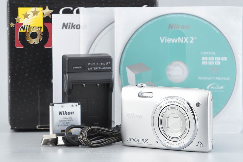 Nikon COOLPIX S3400 Crystal Silver 20.1 MP Digital Camera w/ Box