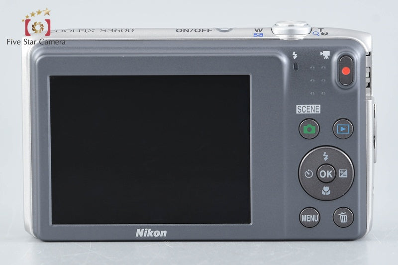 Nikon COOLPIX S3600 Crystal Silver 20.0 MP Digital Camera w/ Box