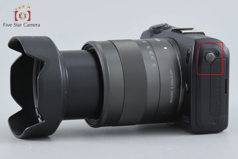 Canon EOS M Black 18.0 MP Mirrorless Camera 18-55 IS STM Lens