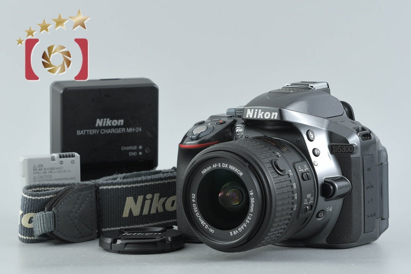 Nikon D5300 Gray 24.2 MP DSLR Camera 18-55 VR II Lens