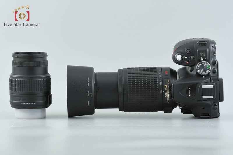 Nikon D5300 Black 24.2 MP DSLR Camera 18-55 55-200 VR Lenses