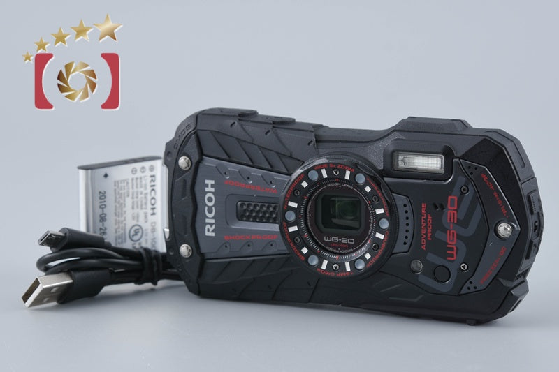"Count 3,081" Ricoh Pentax WG-30 Ebony Black 16.0 MP Waterproof Action Camera