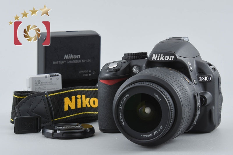"Shutter count 4,121" Nikon D3100 Black 14.2 MP Digital SLR Camera 18-55 VR Lens