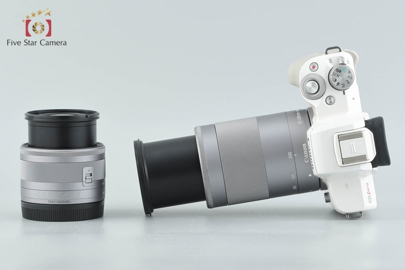 Canon EOS Kiss M / M50 White 24.0 MP 15-45 55-200 IS STM Lenses