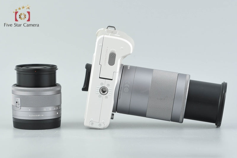 Canon EOS Kiss M / M50 White 24.0 MP 15-45 55-200 IS STM Lenses