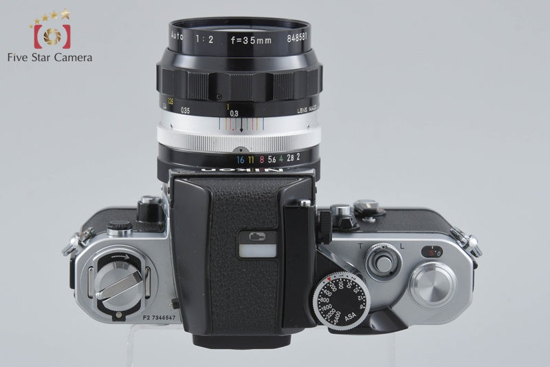 Nikon F2 Photomic Silver 35mm SLR + NIKKOR-O.C Auto 35mm f/2 Non Ai Lens
