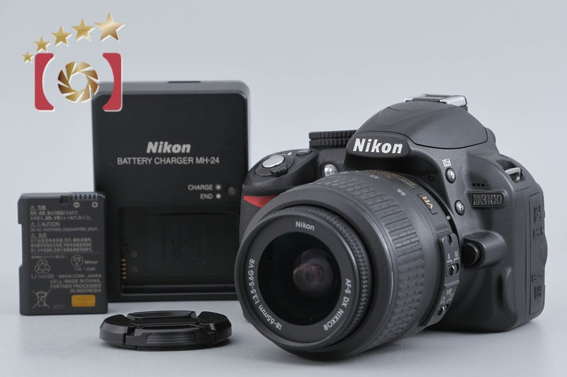 "Shutter count 2,090" Nikon D3100 Black 14.2 MP Digital SLR Camera 18-55 VR Lens