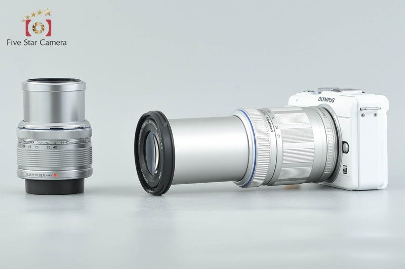 "Count 5,615" Olympus PEN Lite E-PL1s White 12.3 MP 14-42 40-150 Lenses
