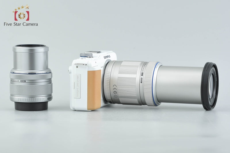 "Count 5,615" Olympus PEN Lite E-PL1s White 12.3 MP 14-42 40-150 Lenses
